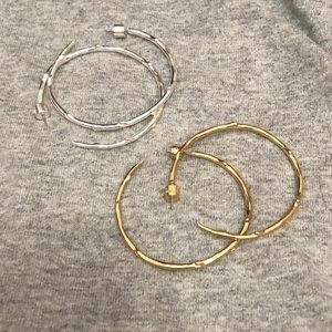 Set of 2 signature C + I hoops:  brand new!!